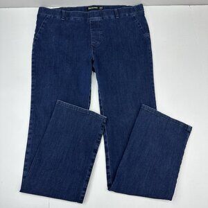 Betabrand Women's Indigo Blue Straight Leg Yoga Stretch Denim Jean XL/W36/L32.5